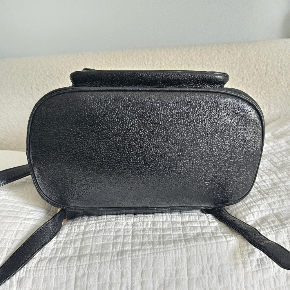 MCM Black Pebbled Calf Leather Logo Backpack - Picture 7 of 13